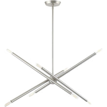 Load image into Gallery viewer, Eight Light Dimmable Chandelier With Shades - Nickel