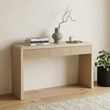 Load image into Gallery viewer, Double Pedestal Console Table With Three Drawers - Apricot