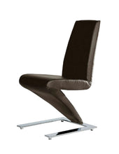 Load image into Gallery viewer, Upholstered Faux Leather Dining Side Chairs (Set of 2) - Brown / Silver