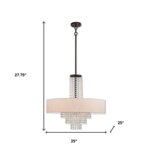 Load image into Gallery viewer, 28" Five Light Metal Dimmable Chandelier With Shades - Bronze