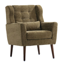 Load image into Gallery viewer, Modern Accent Chair, Arm Chairs For Living Room, Upholstered Mordern Armchair, Comfy Soft Padded Lounge Chair In Small Space, Bedroom, With Pillow, Solid Wood Leg