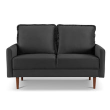 Load image into Gallery viewer, Velvet Loveseat - Black / Dark Brown