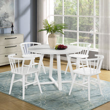 Load image into Gallery viewer, Edo - 5 Piece Dining Set, Trestle Dining Table With 4 Windsor Chairs - White