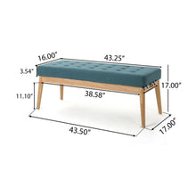 Load image into Gallery viewer, Vibratory - Button Tufted Upholstered Ottoman With Splayed Wooden Legs - Teal / Natural