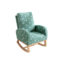 Load image into Gallery viewer, Modern Accent Rocker Armchair With Side Pocket, Upholstered High Back