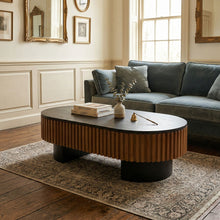 Load image into Gallery viewer, Elliptical Living Room Coffee Table With Hidden Storage And Removable Tabletop