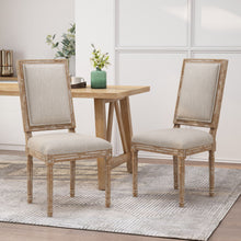 Load image into Gallery viewer, French Country Style Dining Chair With Upholstered Seating And Fluted Legs