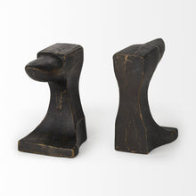 Load image into Gallery viewer, Poly Decorative Bookends (Set of 2) - Black / Gold