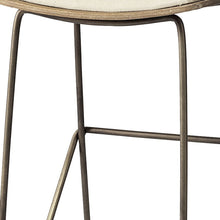 Load image into Gallery viewer, 30" Iron And Fabric Backless Bar Height Bar Chair - Cream / Gold