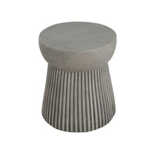 Load image into Gallery viewer, Modern Outdoor Lightweight Concrete Side Table With Hourglass Design - Light Gray