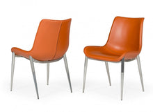 Load image into Gallery viewer, Upholstered Faux Leather Wing Back Dining Side Chairs (Set of 2) - Terra Cotta