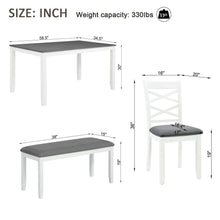 Load image into Gallery viewer, Elegant 6 Piece Dining Table Set With 4 Chairs And Bench