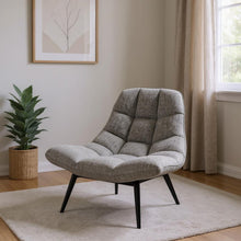 Load image into Gallery viewer, Linen Tufted Butterfly Chair - Gray And Silver