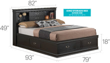 Load image into Gallery viewer, Traditional Style Bookcase Storage Bed