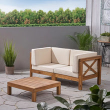 Load image into Gallery viewer, Brava - X Back 2 Seater Sectional Loveseat With Coffee Table