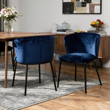 Load image into Gallery viewer, Royal Modern Dining Chairss (Set of 2) - Blue / Black