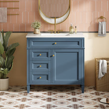 Load image into Gallery viewer, Bathroom Vanity With Top Sink, 2 Drawers And Tip Out Drawer