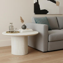 Load image into Gallery viewer, Marble Oval Pedestal End Table - Beige