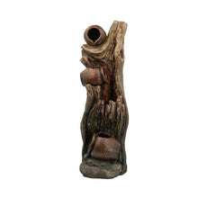 Load image into Gallery viewer, Decorative 3 Tier Tree Trunk Fountain With Lights And Pump - Brown