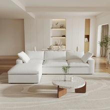 Load image into Gallery viewer, 2 Piece Living Room Set Blend Modular Sofa And Ottoman Storage - White