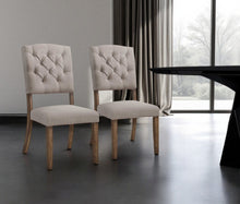 Load image into Gallery viewer, Tufted And Upholstered Linen Open Back Dining Side Chairs (Set of 2) - Cream