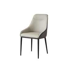 Load image into Gallery viewer, Modern Dining Chair Set Upholstered Seats Steel Metal Legs 2 Tone Contemporary Kitchen Living Room Furniture (Set of 2) - Black / Gray