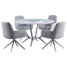 Load image into Gallery viewer, Anchor - 5 Piece Round Dining Table Set With Swivel Chairs - Gloss White