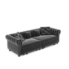 Load image into Gallery viewer, 3 In 1 Convertible Sleeper Sofa Bed With Movable Ottoman