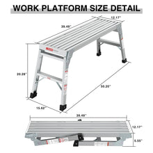 Load image into Gallery viewer, Work Platform Aluminum Portable Bench Folding Ladder Ansi Capacity 225 Lbs 40" - Gray