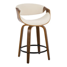 Load image into Gallery viewer, Curvini Mid - Century Modern Fixed Height Counter Stool With Swivel (Set of 2)