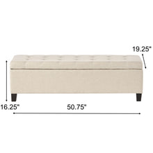 Load image into Gallery viewer, Storage Ottoman With Tufted Top And Pillow Soft Cushioning - Beige