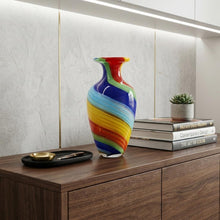 Load image into Gallery viewer, Abstract Murano Style Table Vase - Rainbow