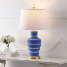 Load image into Gallery viewer, Urn Bedside Lamp With Empire Shade - Blue