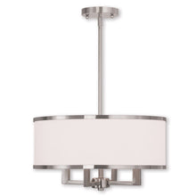 Load image into Gallery viewer, 18'' Four Light Dimmable Chandelier With Shades - Pearl Silver / Nickel