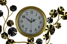 Load image into Gallery viewer, Silent Analog Floral Novelty Wall Clock (626362) - Gold / Silver / White