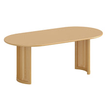 Load image into Gallery viewer, 79'' Double Pedestal Base Oval Wood Dining Table - Natural
