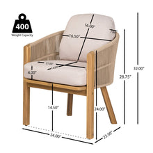 Load image into Gallery viewer, Grotta - Outdoor Dining Arm Chair (Set of 2) - Teak / Beige