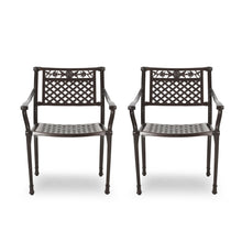 Load image into Gallery viewer, Cast Aluminum Dining Chair With Hand Crafted Details - Bronze