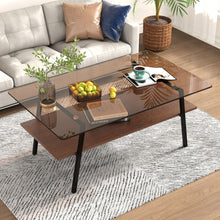 Load image into Gallery viewer, Rectangle Coffee Table, Tempered Glass Tabletop Modern Table For Living Room