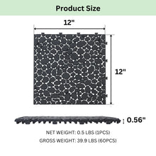 Load image into Gallery viewer, Interlocking Deck Tiles Plastic Waterproof Outdoor All Weather Anti-Slip Bathroom Shower Balcony Porch Strong Weight Capacity Upto 440 Lbs, Pebble Stone Pattern