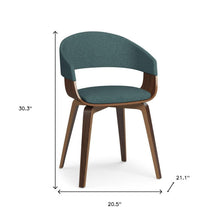 Load image into Gallery viewer, Solid Wood Dining Parsons Chair - Blue / Walnut