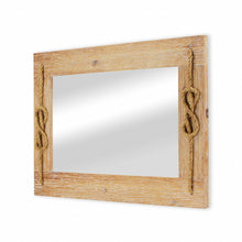 Load image into Gallery viewer, 31" Rustic Nautical Accent Framed Wall Mirror - Brown