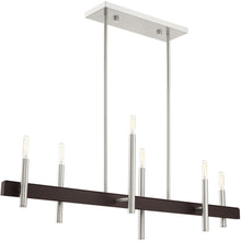 Load image into Gallery viewer, 24'' Six Light Dimmable Chandelier With Shades - Nickel
