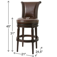 Load image into Gallery viewer, Swivel Barstool With High-Back