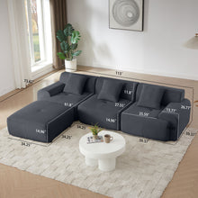 Load image into Gallery viewer, L Shaped Modular Sectional Sofa And Movable Ottoman