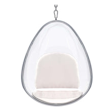 Load image into Gallery viewer, Acrylic And Faux Leather Oval Balloon Chair - White And Silver