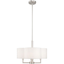 Load image into Gallery viewer, 17" Four Light Dimmable Chandelier With Shades - Nickel