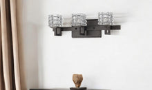 Load image into Gallery viewer, Coralie 3-Light Sconce With Pressed Crystal Shades - Oil-Rubbed Bronze