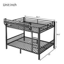 Load image into Gallery viewer, Queen Over Queen Bunk Bed With Ladder And Storage Shelf - Black