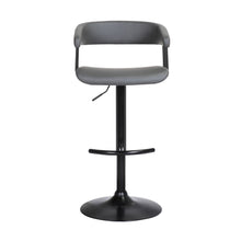 Load image into Gallery viewer, Faux Leather With Metal Swivel Adjustable Height Bar Chair - Gray And Black